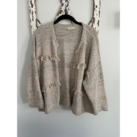 WRAP London Knit Open Cardigan With Fringe Size 18 - Picture 1 of 7